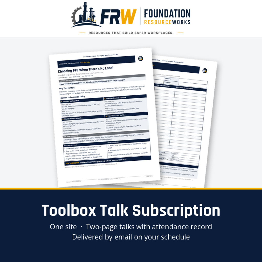 Toolbox Talk Subscription — One Site